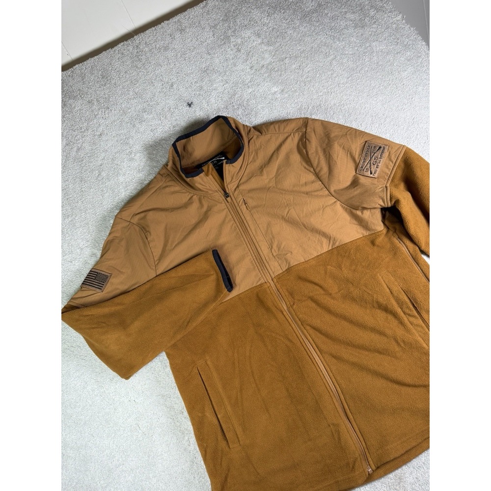 Grunt Style Men's 2XL Coyote Brown Tactical Full Zip Fleece Jacket Defend